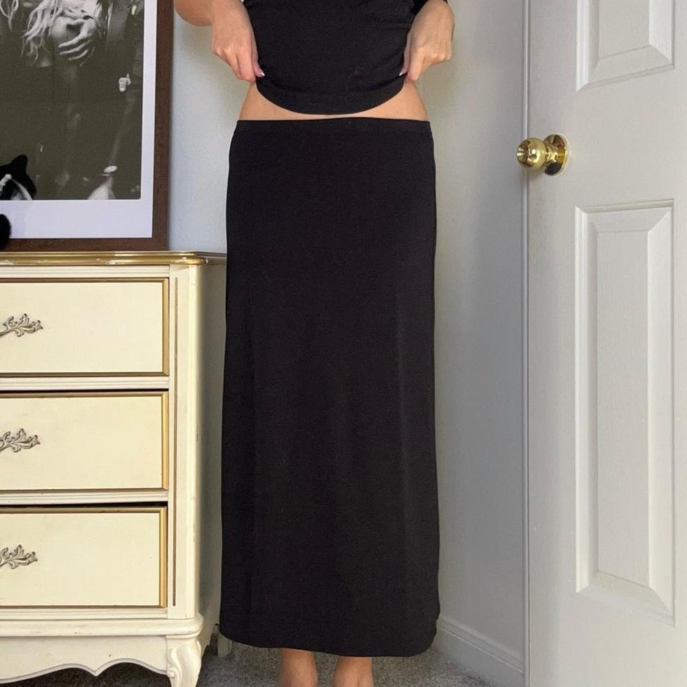 vintage 00s black chic maxi skirt